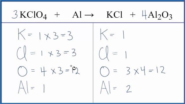 How to Balance KClO4 + Al = KCl + Al2O3 (Potassium perchlorate + Aluminum) смотреть онлайн