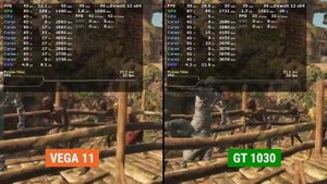 Radeon RX Vega 11 vs GeForce GT 1030 2GB | 10 games | Full HD