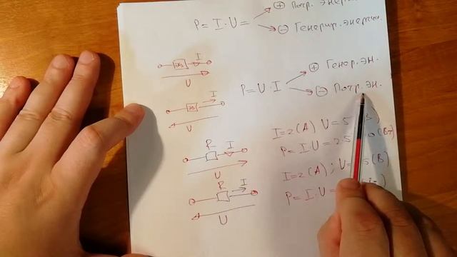 Мощность. Интерпретация знака мощности. Баланс мощностей