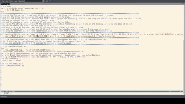 Bash script that blocks web server (apache/nginx/litespeed) scanners. смотреть онлайн