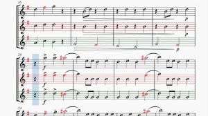 Turkey in the straw║CDEFGAB║Easy notes║Sheet music║Trio║Flute Violin Oboe