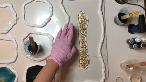 Поднос и подстаканники из Эпоксидной смолы.Resin Art