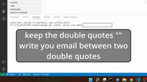 how to solve git error Make sure you configure your 'user.name' and 'user.email' in git in VS code