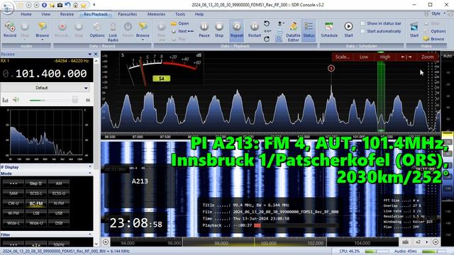 13.06.2024 20:08UTC, [Es], FM 4, Австрия, 101.4МГц, 2030км