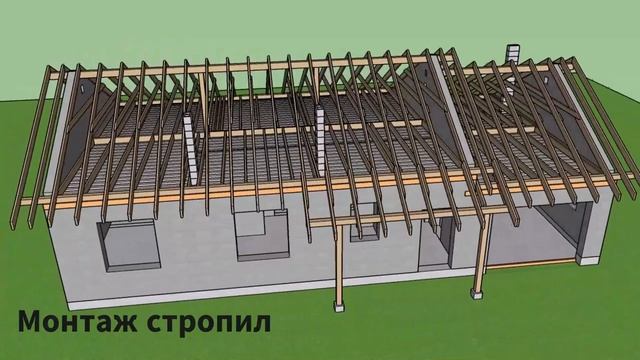 Одноэтажный классический дом 120 м2 с гаражом. Все этапы строительства подробно.