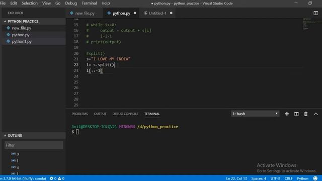 Reverse  Words of given string in python (in Hindi )