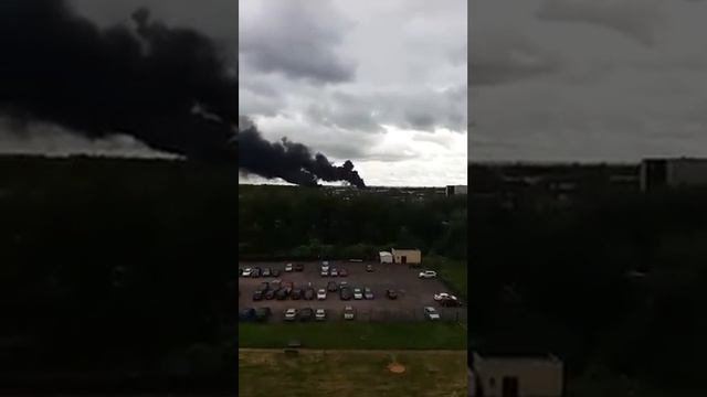 Пожар промзоне Металлострой
