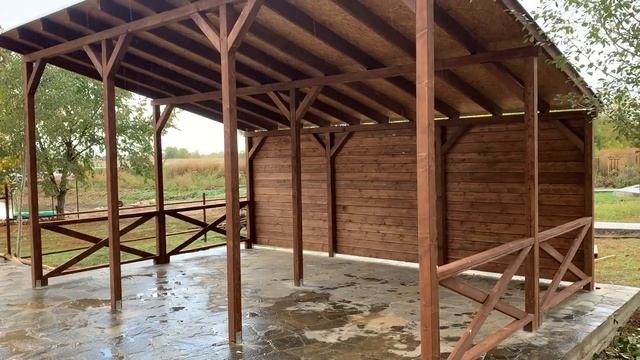 Односкатная беседка 6*4 м для большой компании смотреть онлайн