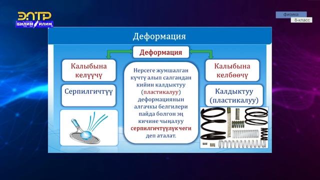 8-класс  | Физика  | Деформация. Деформациянын түрлөрү