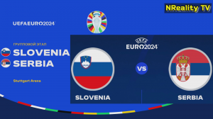 Футбол. Чемпионат Европы-2024. Словения - Сербия. Групповой этап. EURO 2024. Slovenia - Serbia.