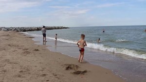 Пляж, Каспийск 2018. (Дагестан). Каспийское море,.