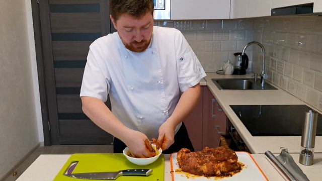 Запечённая свиная шея с картофельным пюре