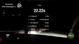 Volkswagen Phaeton W12 450hp - Acceleration 0-225 km/h (Dragy)