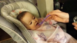 Cora's first oatmeal