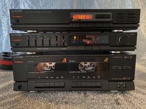 Vintage Rare LLAKER Hi-Fi Component Stereo System Wood Frame Made in TAIWAN