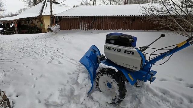 Снеговая лопата для мотоблока Нева.Первый опыт.