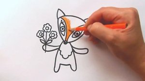 Как Нарисовать Лису?Раскраски для Детей Лиса?Мультик Раскраска