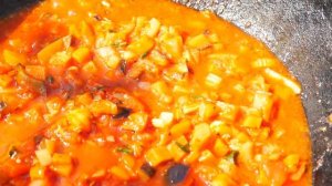 РАТАТУЙ С МЯСОМ В КАЗАНЕ НА КОСТРЕ