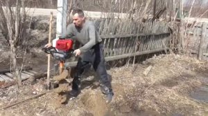 Мотобур 3 л/с по сырой тяжелой глине