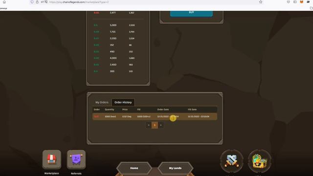 Собственная биржа ресурсов на P2E игры Chain of Legends. Как продать ресурсы или купить ресурсы?