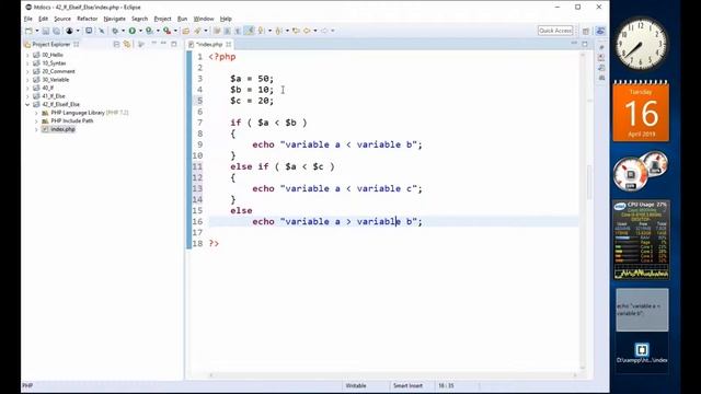 PHP Basic 42 If Elseif Else смотреть онлайн