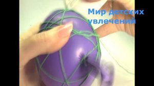 Елочный шар из ниток / Елочные игрушки своими руками / Шарик из ниток