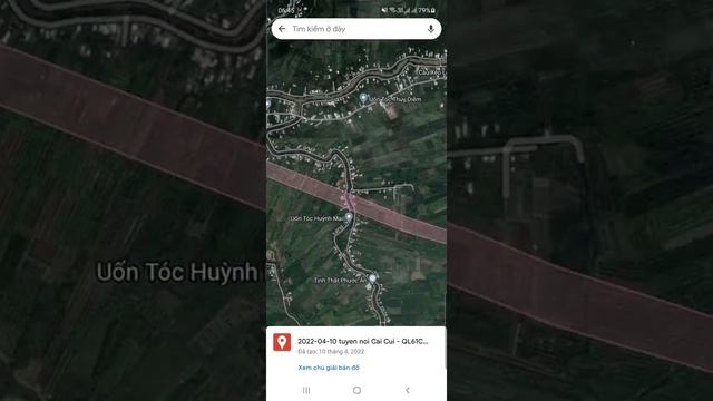 Xem tuyến nối Cái Cui - QL61C trên bản đồ Google Map (10/4/2022)