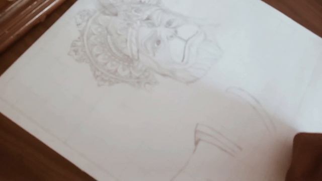 Lord Hanuman Outline Drawing