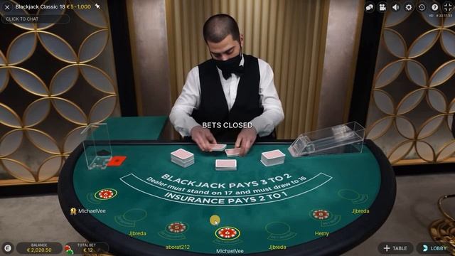 Swinging BlackJack Marathon Session | Evolution Gaming Live Dealer Blackjack смотреть онлайн