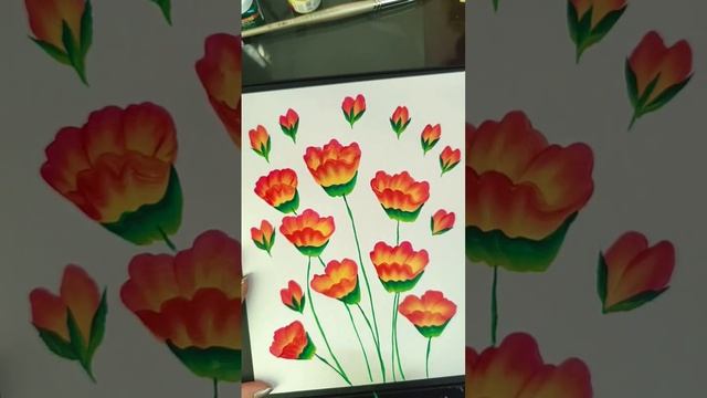 Easy Acrylic One Stroke Flowers