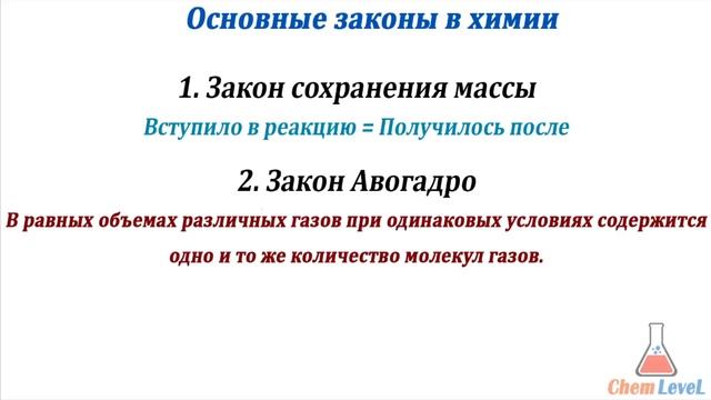 ОСНОВНЫЕ ЗАКОНЫ И ФОРМУЛЫ В ХИМИИ | УРОВЕНЬ LITE | ChemLeveL смотреть онлайн