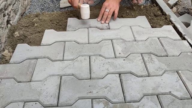 Укладка тротуарной плитки катушка