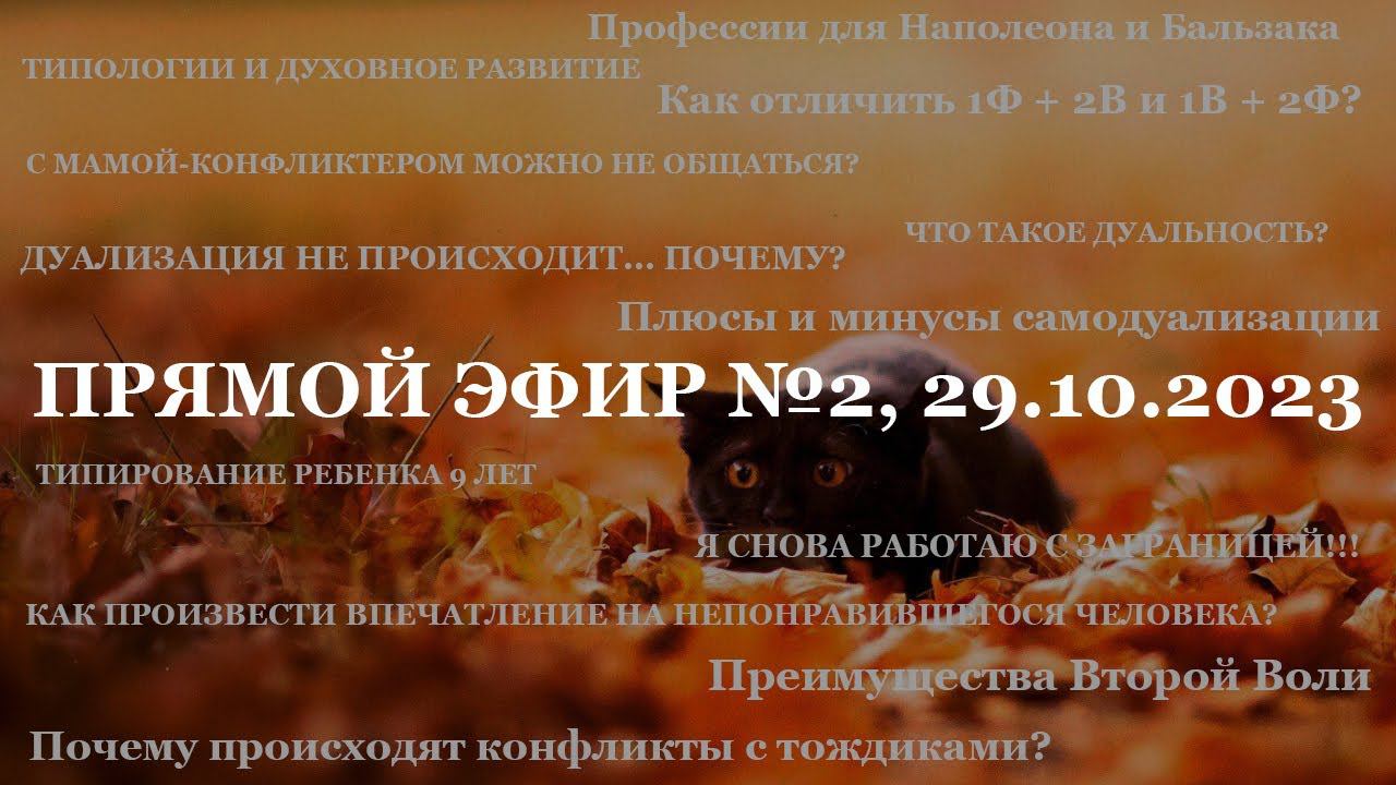 Прямой эфир №2, 29.10.2023 (ответы на вопросы, общение со зрителями)