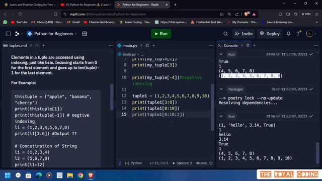 Tuples in Python | Difference between List and Tuple | Python for Beginners #yt #tuples