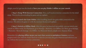How do I play Diablo 3 offline?