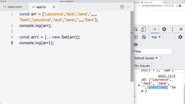 Quick JavaScript Tips Array Filter Remove Empty items Clear Array of Duplicates and empty values