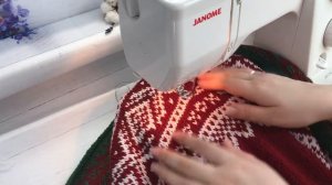 Разрезной жаккард. Часть 3 Закрепление стиков (steeks) на швейной машине