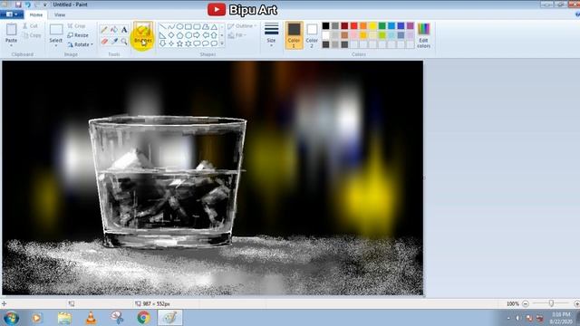 How to Draw - in computer| Glass & lemons draw |microsoft paint tutorial |ms paint |computer drawin смотреть онлайн