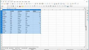 Sorting and filtering in libreoffice calc