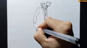 How to draw Normal Cameraman Skibidi Toilet