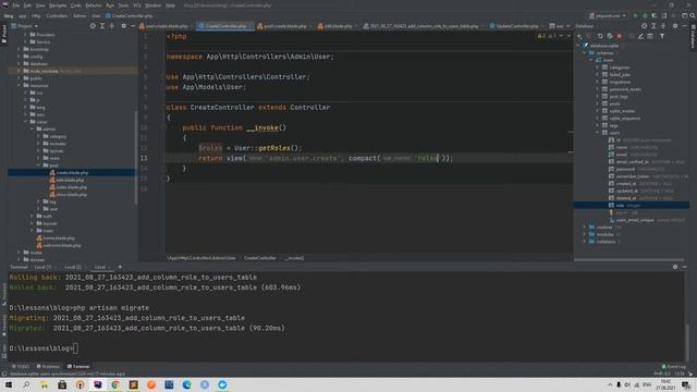 Laravel создание Блога 25. Внедряем роли для пользователей и улучшаем валидацию для апдейта смотреть онлайн