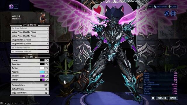 Warframe | Fashion Frame | Gauss : Shadow Blaze