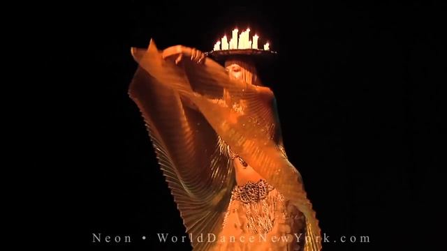 Can YOU do this? Amazing bellydancer Neon - candle tray + wings смотреть онлайн