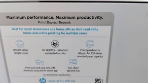 Unboxing HP LaserJet Pro 4003dn network printer.