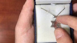 SA916 - AHARONI Beautiful Silver 925 "Hoshen" Star of David pendant