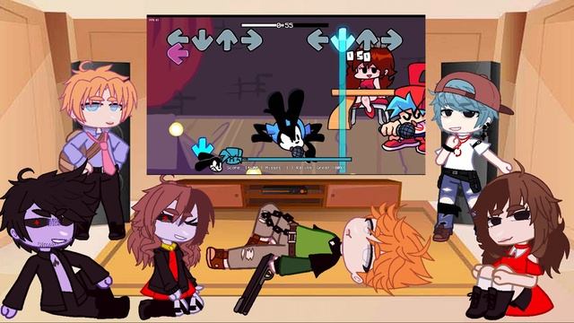 FNF react to Friday Night Funkin' Vs Oswald Mod Rabbit's Luck смотреть онлайн