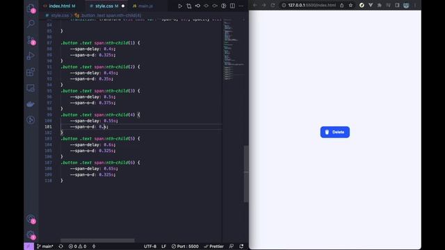 Animated Delete Button - HTML CSS JavaScript