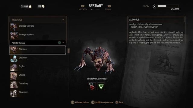 BESTIARY: Alghouls (Witcher 3 In-Game Lore Read Aloud) смотреть онлайн