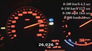 0-250 km/h acceleration BMW 528i F10 3.0 258 Hp automatic top speed