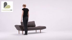 Schlafsofa / Liege ZEAL von Innovation - Flashtex Dunkelgrau - Dunkles Holz - mysofabed.de